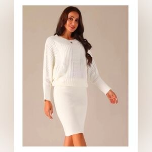 Seta T Women's Long Batwing Sleeve Sweater Dress Cable Knit Chunky Oversize.